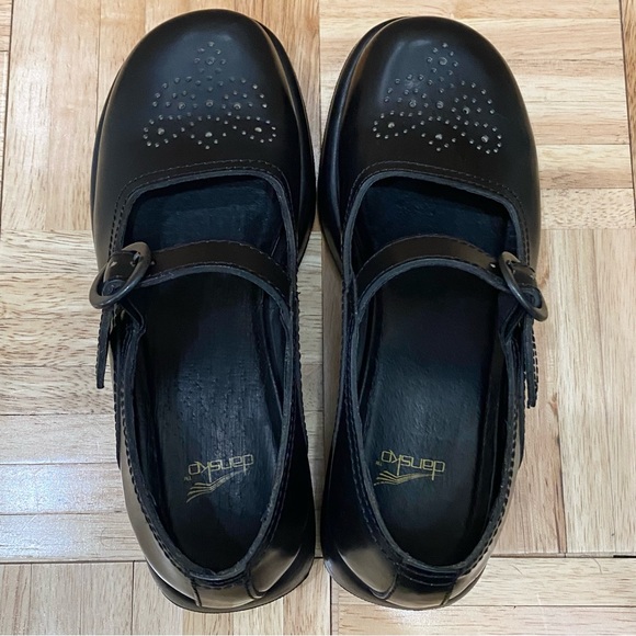 COPY - DANSKO Mary Janes Perforated Butterfly Black Clogs Size 37 US6.5-7 - Picture 5 of 12